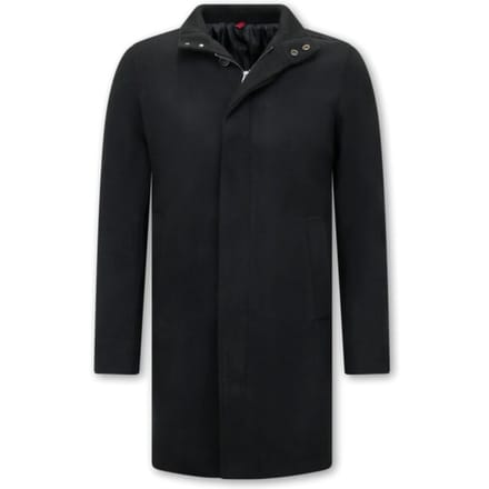 Parka Heren Winterjas - Heren Mantel - Lange Jas Heren - Trenchcoat Heren - Zwart -8758