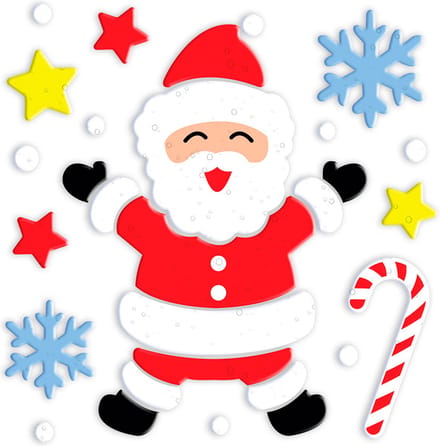 Fiestas Guirca - Gel raamdecoratie Santa Claus (20 x 25 cm)