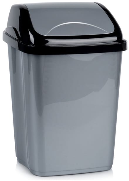 Orion - Plastic Prullenbak - Grijs - 16 l - Uitschuifbare Deksel
