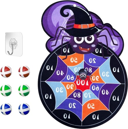 Dubbelzijdig Dartbord - Feestspel - Feestelijk Spel - Inclusief Kleefballen - S - Spinnen