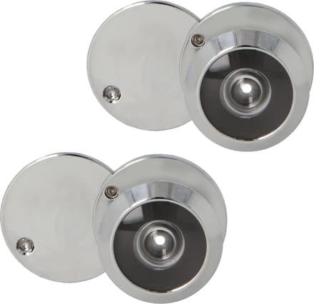 2x amig deurspion - messing - verchroomd - 160° zicht - voor deuren 15-25 mm
