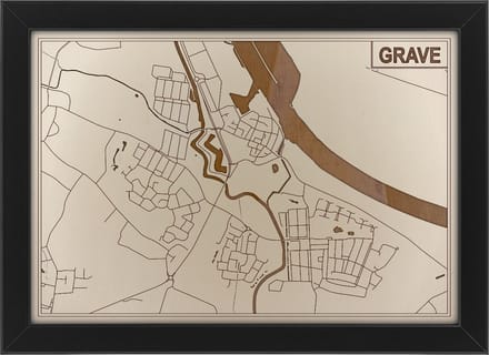 Houten stadskaart van Grave
