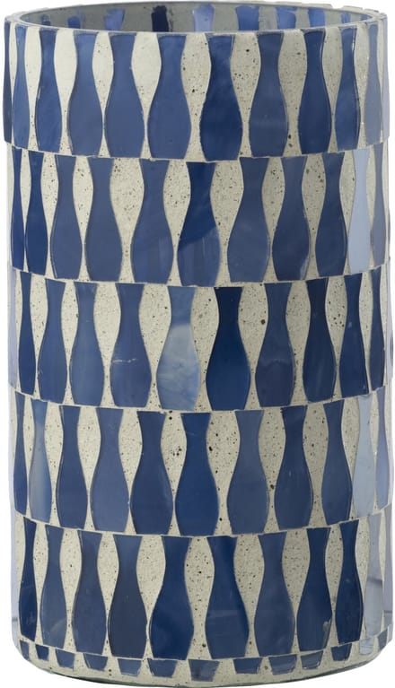 J-Line kaarshouder - glas - blauw/wit - large