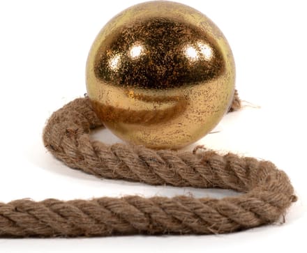 Anna Collection verlichte kerstballen glas- 2x -goud -aan touw -D10 cm -warm wit