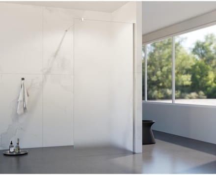 FugaFlow Eccelente Vetro inloopdouche badkamer - 100x200cm - mat glas - wandarm - geborsteld RVS