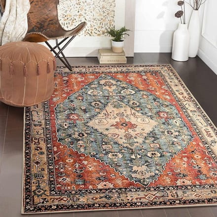 Vintage vloerkleed - antislip boho-tapijt - 1 stuk - 90 x 150 cm