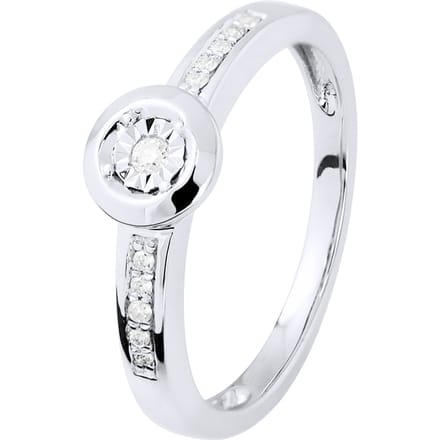 Diamond Solitaire ondersteund 0070 Cts Illusion 1 Ct wit goud