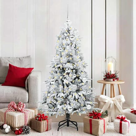 vidaXL - Kunstmatige - Hinged - Kerstboom - met - 150 - LED - Wit - 150 - cm - PE - en - PVC