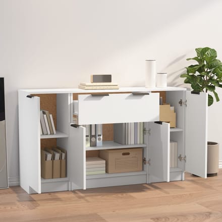 vidaXL - Dressoirs - 3 - st - bewerkt - hout - wit