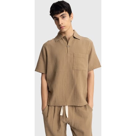 Heren Relaxed Fit Katoenen Korte Mouwen Shirt