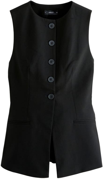 Next - Dames - Tailored Waistcoat With Wool - Zwart