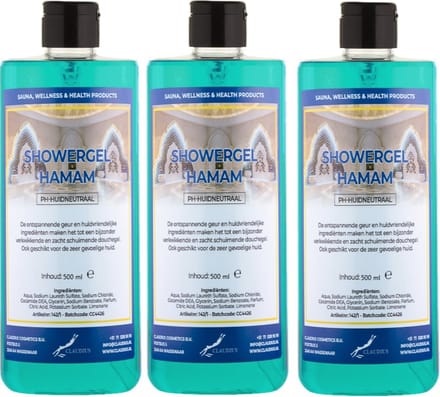 Douchegel Hamam 500 ml - met klepdop - set van 3 stuks - Showergel