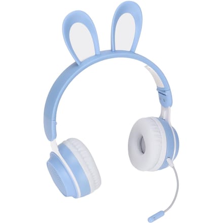 Konijnenoren Bluetooth 5.0 Koptelefoon Opvouwbare Draadloze Kinderheadset met LED Kleurlicht voor PC blauw