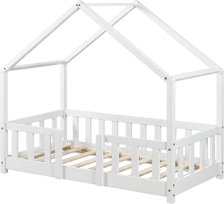 Kinderbed Treviolo huisbed 70x140 cm wit [en.casa]