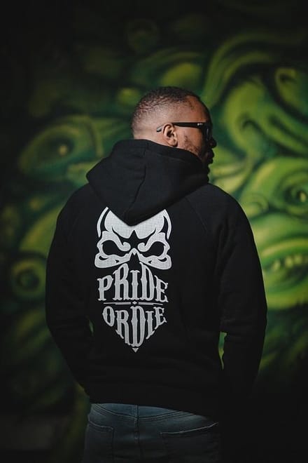 PRiDEorDiE Hoodie Reckless Zwart Wit - S