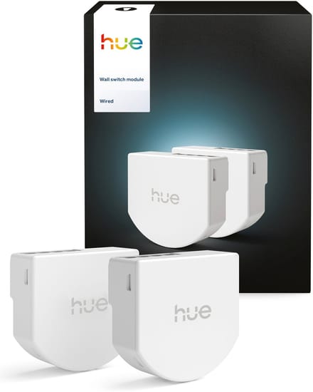 Philips Hue bedrade wandschakelaar - bevat 2 modules - zonder batterijen, nuldraad vereist - slimme verlichting ​