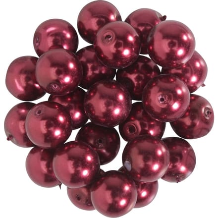 Glazen waskralen, Ø 8mm, 25st., goudgeel (lichtoranje) - Donderrood