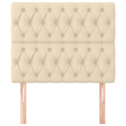 vidaXL - Hoofdbord - crème - 90x7x118/128 - cm - stof