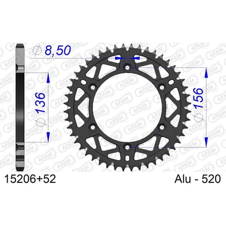 Tandwiel Afam 520 52 dents