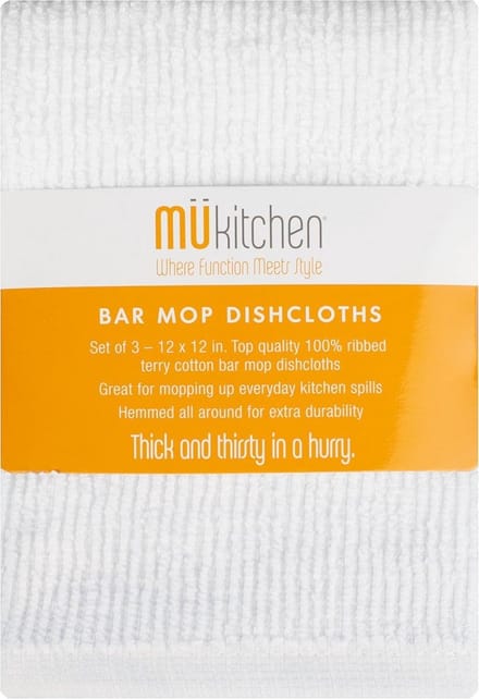MUkitchen Bar Mop Afwasmachine, Wit, Set van 3