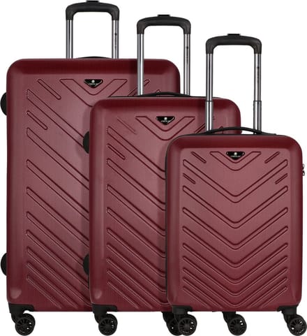 CHECK.IN Milan 4-wiel bagageset 3st. - Harde bagage - TSA slot - rot