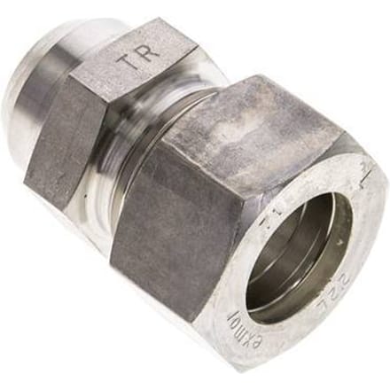 22L & 27mm RVS Rechte Knelfitting Lasverbinding 160bar ISO 8434-1