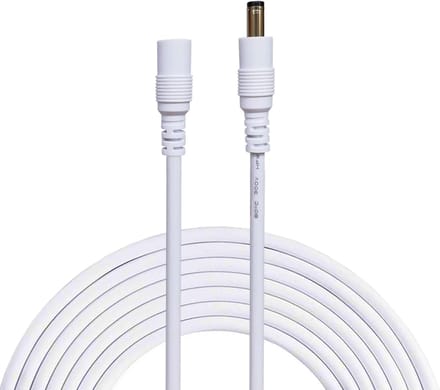 DC Power Extension Kabel - Voedingskabel Verlenging - Apparatuur Aansluiten - Pure Koperdraad - 3 meter - Wit