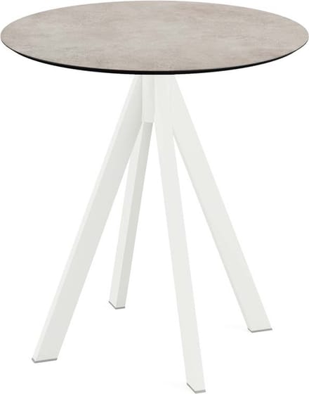 Tuintafel Moonstone Infinity Wit Frame HPL Ø70cm - Giga Meubel