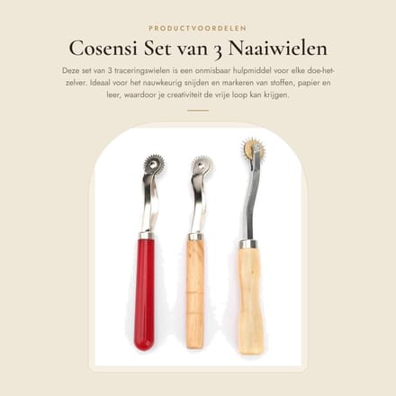 Dailygoods - Set van 3 Naaiwielen voor Creatieve Projecten