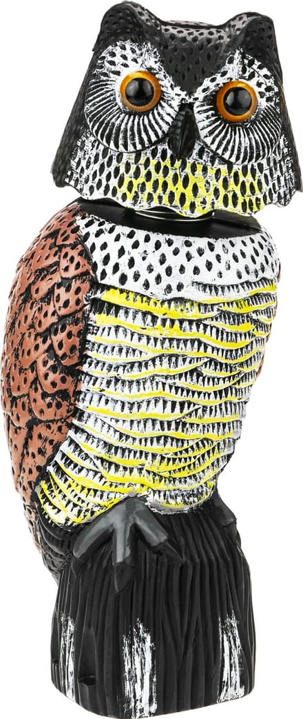 PrimeMatik - Vogel afstoter uil standbeeld type met reflecterende ogen 40cm vrouwelijk