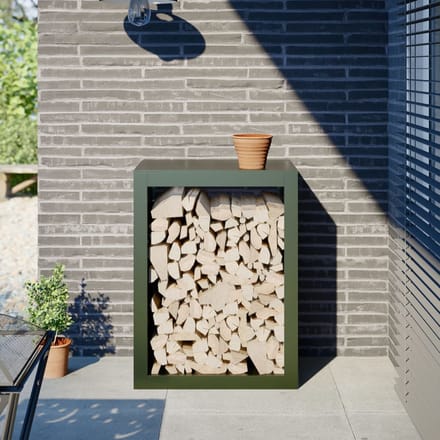 vidaXL - Haardhoutrek - 60x40x80 - cm - staal - groen