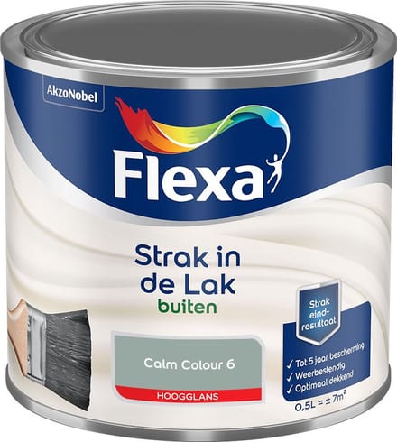 Flexa - Strak In De Lak Buitenlak Hoogglans - Calm Colour 6 - Mengverf - 500 Ml