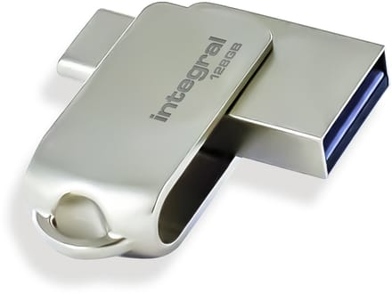 Integral 360-C Dual Flash Drive USB-C & USB 3.0 256 GB Metaal/Zilver