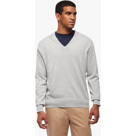 Brooks Brothers Supima Cotton V-neck Sweater Grey Größe: M | Pullover Outlet | Herren | Grau