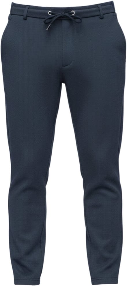 OMBRE Broek - Regular Fit - Katoen - Rits Marine S