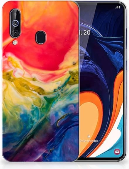 Hoesje maken Samsung Galaxy A60 Watercolor Dark