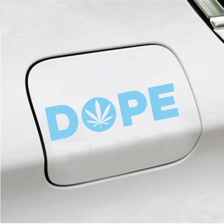 Bumpersticker - Dope - 4,5 X 17 - Licht Blauw
