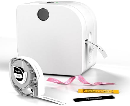 GELLDG Labelprinter - P12 labelprinter - Draagbaar labelapparaat - Thermische transferlabelprinter - Geschikt voor thuis, school en kantoor - Bluetooth voor iOS en Android - Wit