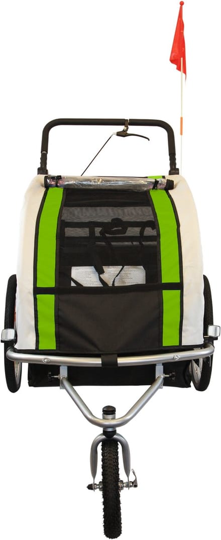 Viking Choice Fietskar 2 Kinderen - met Schokbreker - Lime Groen