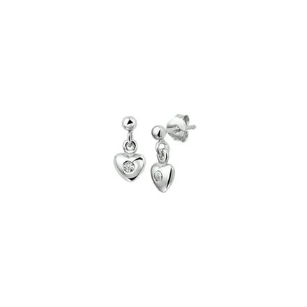 Montebello Oorbellen Petra - 925 Zilver Gerhodineerd - Hart - 13x6.5mm
