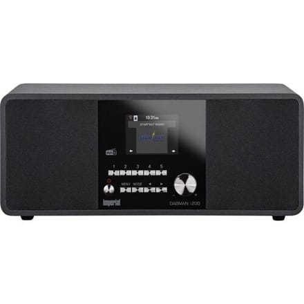 Imperial Dabman i200 V2 Internetradio DAB+, VHF (FM), Internet AUX, USB, DLNA, LAN, Internetradio Zwart