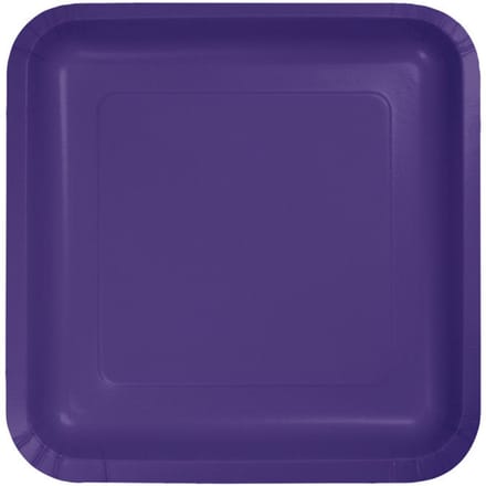 18 kleine vierkante papieren bordjes, violet