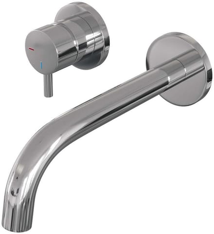Brauer Chrome Edition Inbouw Wastafelmengkraan met Gebogen Uitloop en Rozetten Model B2 Chroom