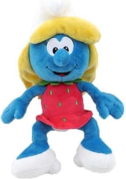 Smurfin knuffel met aardbeien kostuum (20 cm)