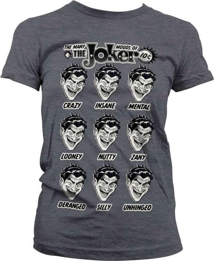 DC Comics Batman Dames Tshirt -S- The Many Moods Of The Joker Grijs