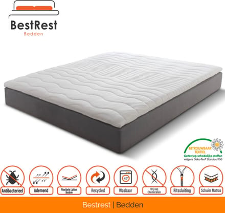 Topdekmatras - Topper Latex Gold 100% - Natuurlatex - 5CM - 90x200 cm