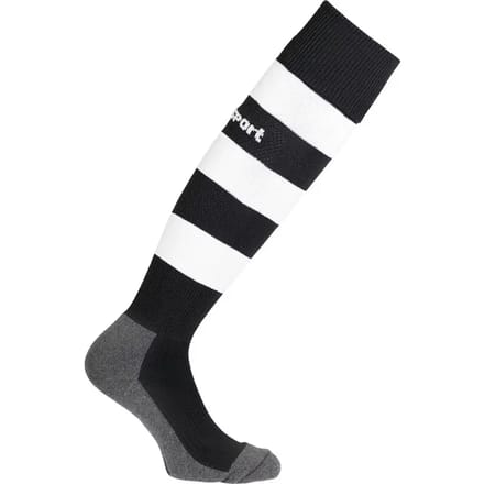Uhlsport Team Pro Essential Stripe Voetbalkousen - Zwart / Wit | Maat: 33-36
