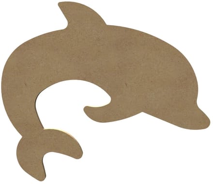 Gomille MDF figuur dolfijn 26 cm - creatieve decoratie speelgoed.