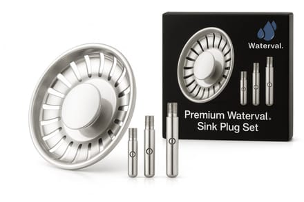 Waterval Premium RVS Korfplug Afvoerplug – Vernieuwd Model – 84mm – Grote Knop – Spoelbakzeef – Gootsteenzeef