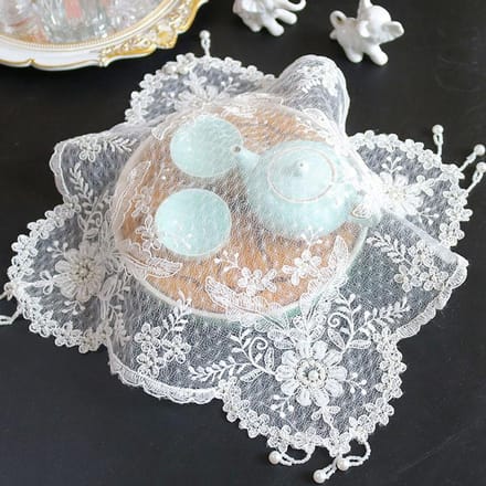 Nappe de table brodée de fleurs de perles blanches populaires, nappe de mariage, cuisine, décoration de table de Noël et accessoires square 40cm white